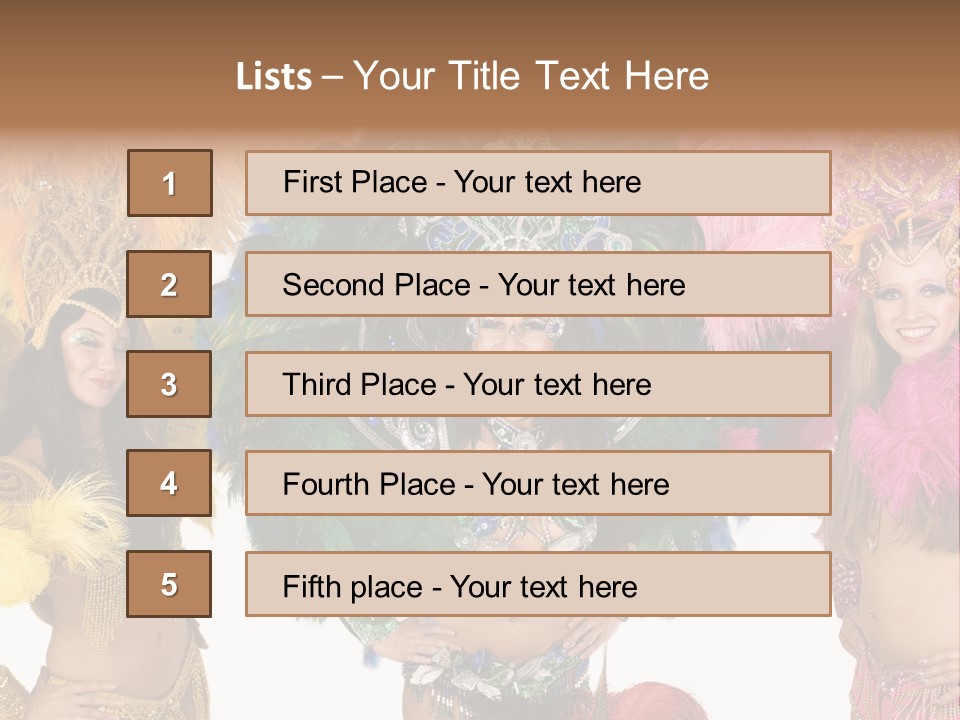 A Group Of Women In Colorful Costumes PowerPoint Template