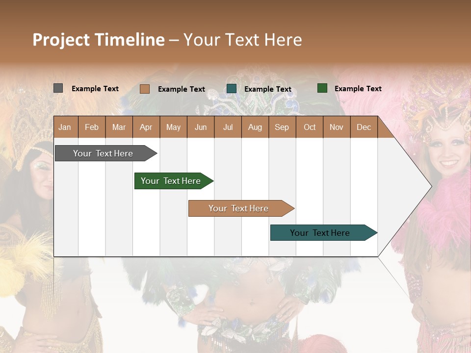 A Group Of Women In Colorful Costumes PowerPoint Template
