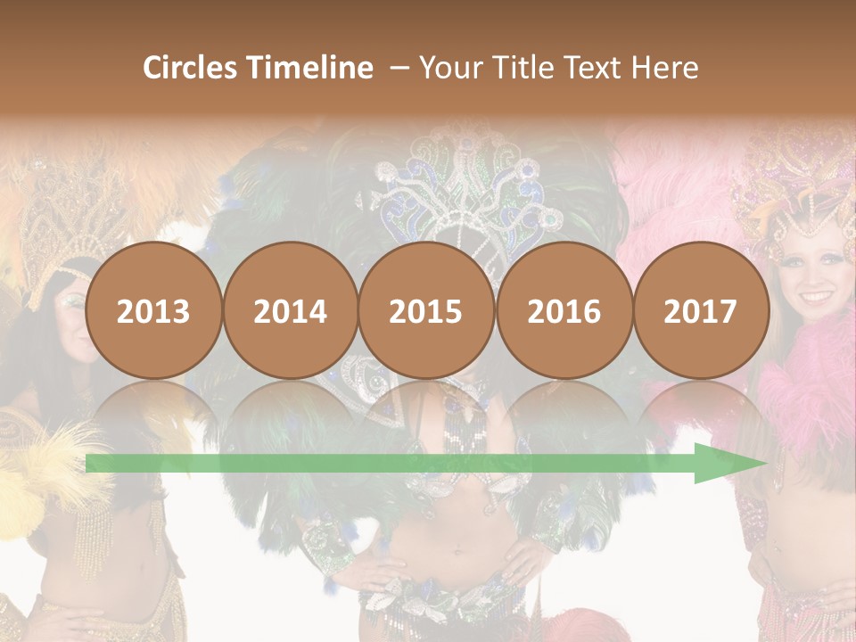 A Group Of Women In Colorful Costumes PowerPoint Template