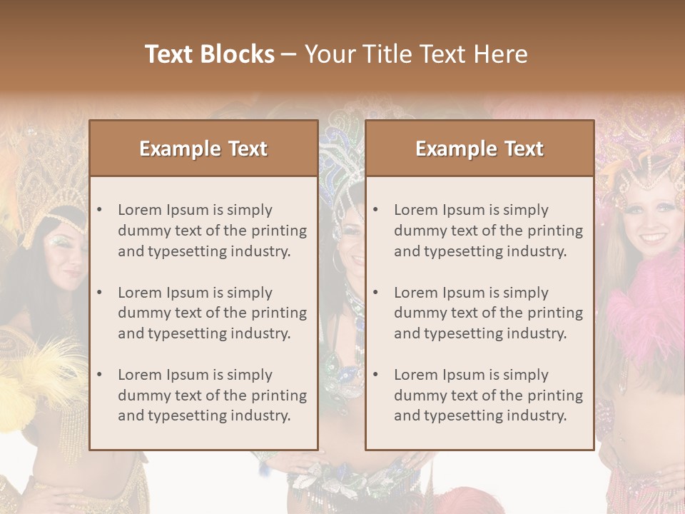 A Group Of Women In Colorful Costumes PowerPoint Template