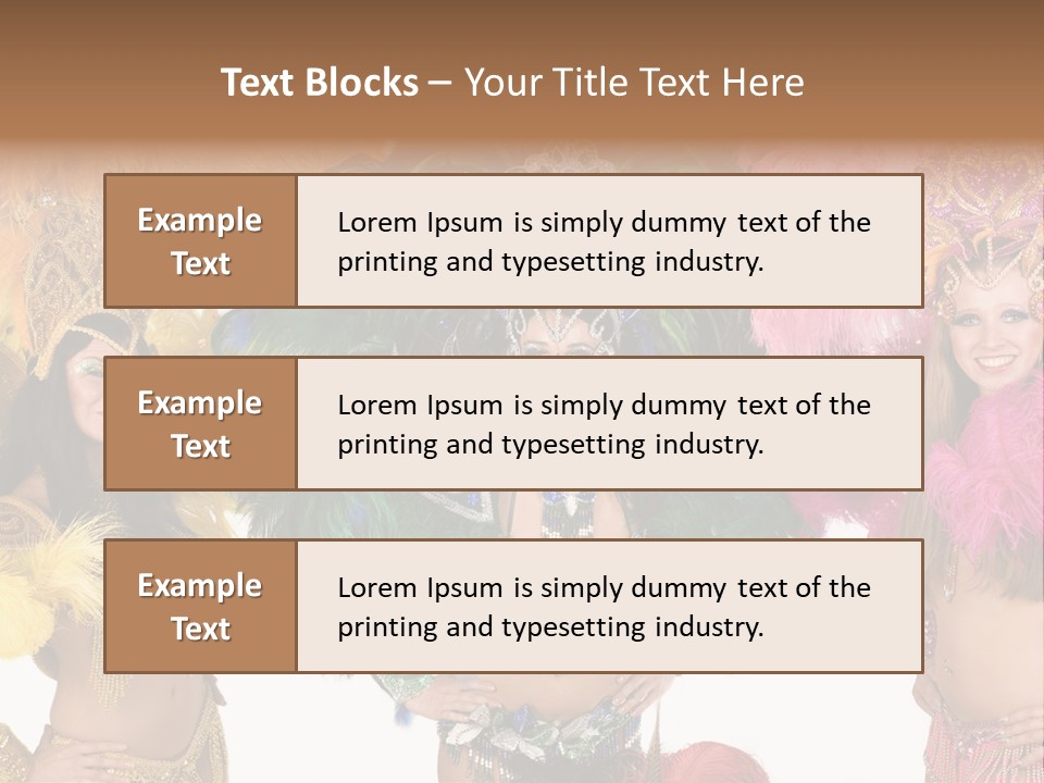 A Group Of Women In Colorful Costumes PowerPoint Template