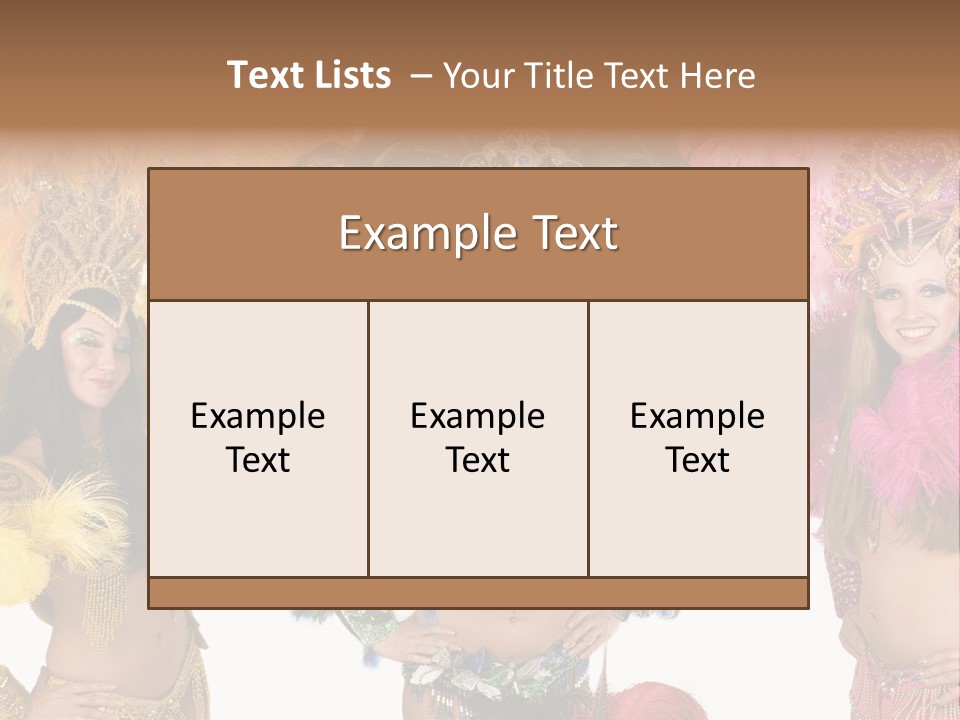 A Group Of Women In Colorful Costumes PowerPoint Template