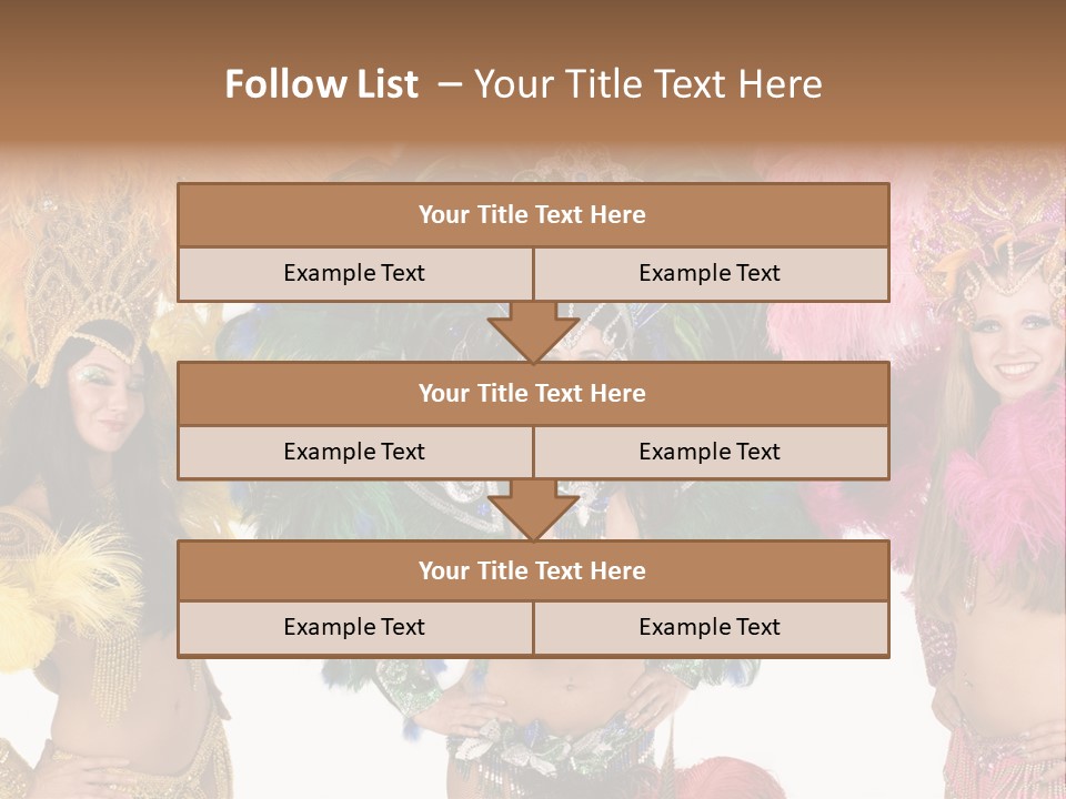 A Group Of Women In Colorful Costumes PowerPoint Template