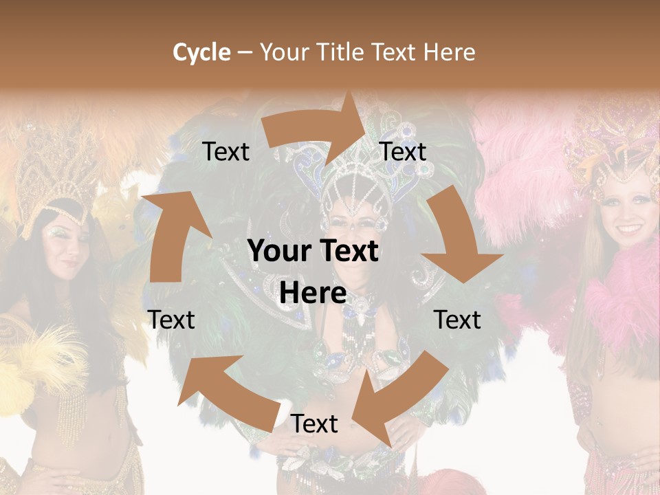 A Group Of Women In Colorful Costumes PowerPoint Template