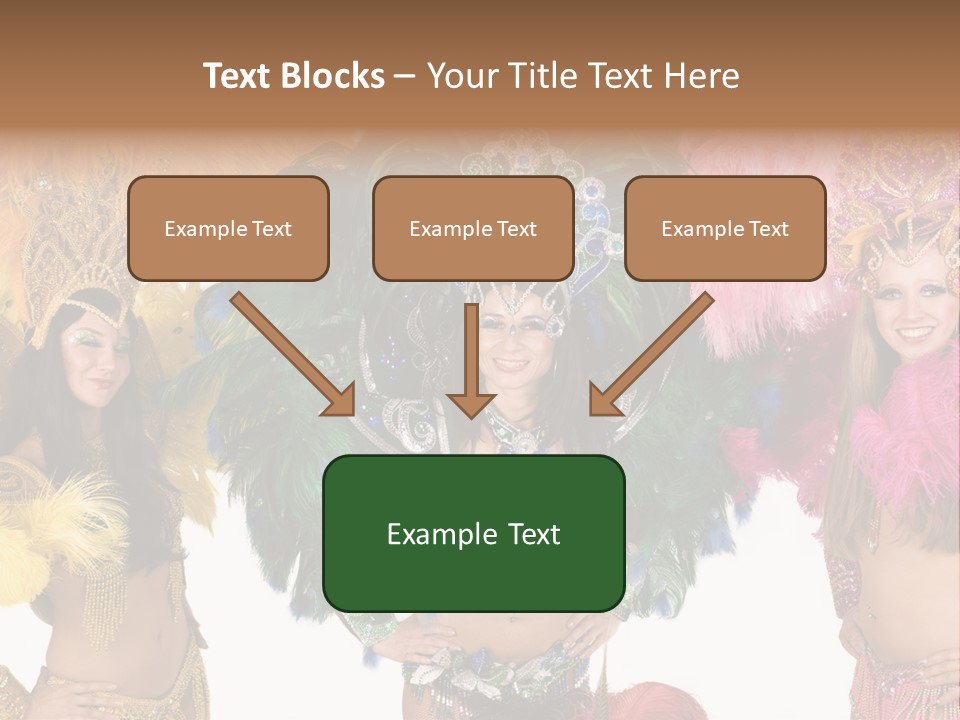 A Group Of Women In Colorful Costumes PowerPoint Template