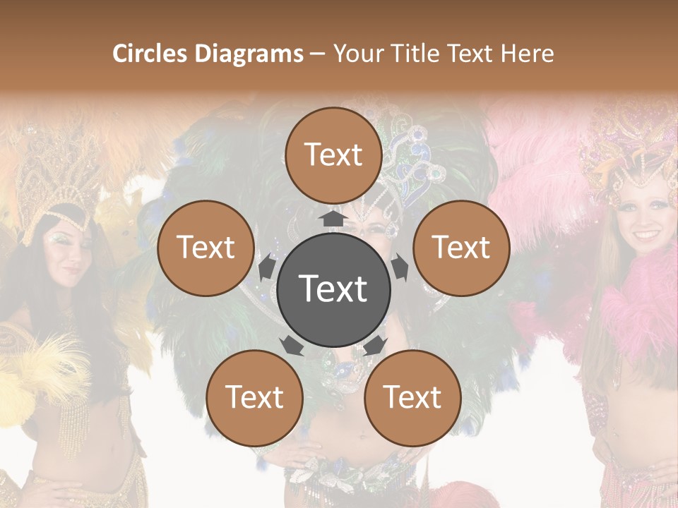 A Group Of Women In Colorful Costumes PowerPoint Template