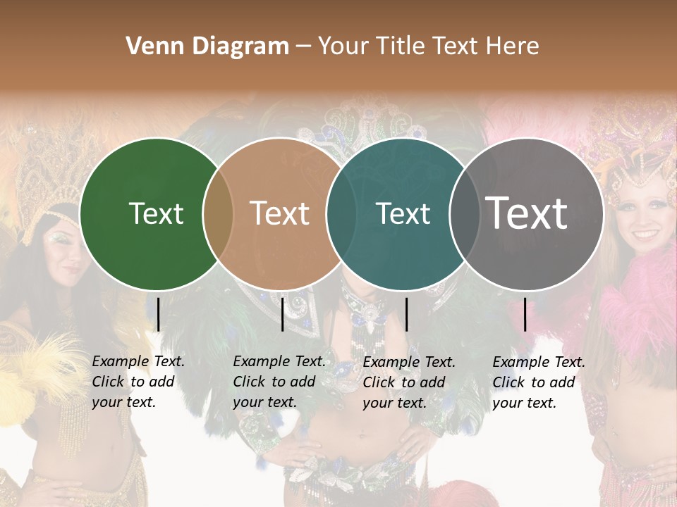 A Group Of Women In Colorful Costumes PowerPoint Template