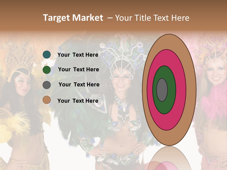 A Group Of Women In Colorful Costumes PowerPoint Template