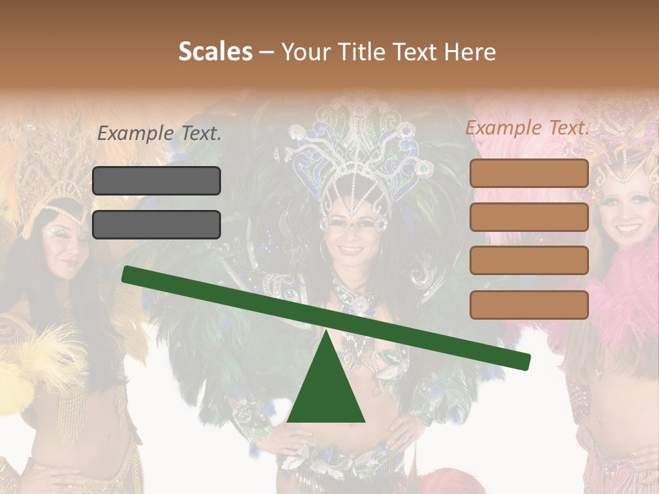 A Group Of Women In Colorful Costumes PowerPoint Template