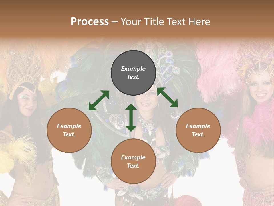 A Group Of Women In Colorful Costumes PowerPoint Template