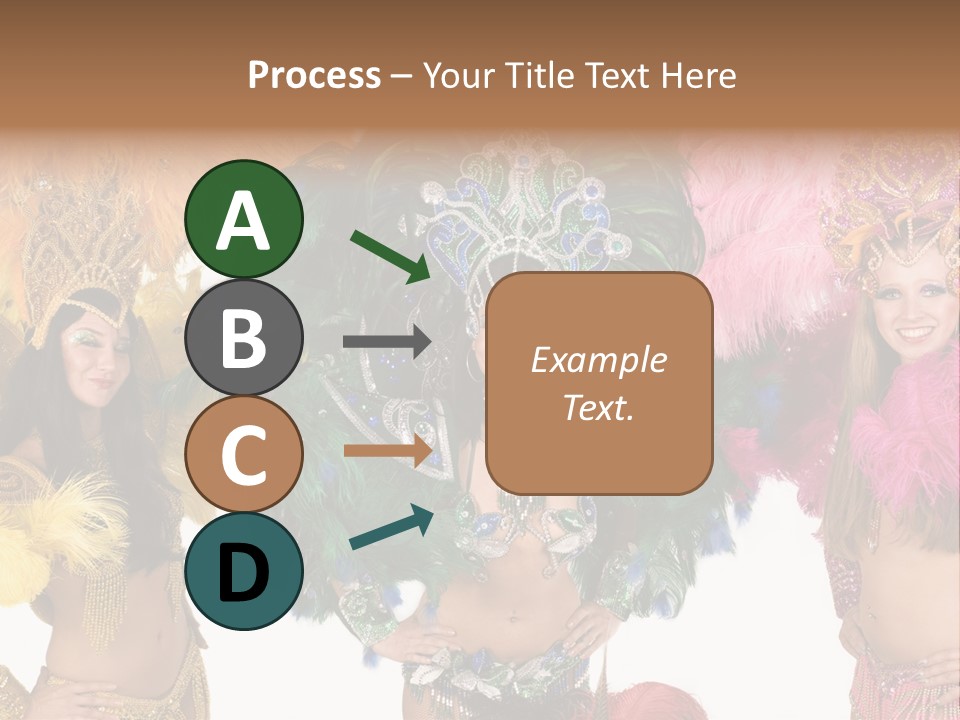 A Group Of Women In Colorful Costumes PowerPoint Template