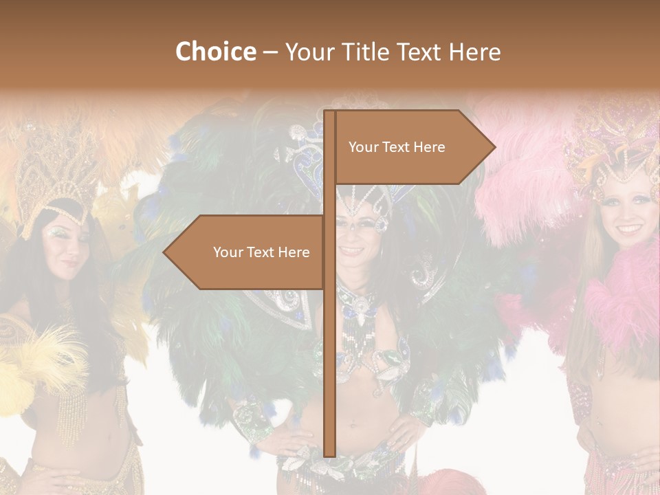 A Group Of Women In Colorful Costumes PowerPoint Template