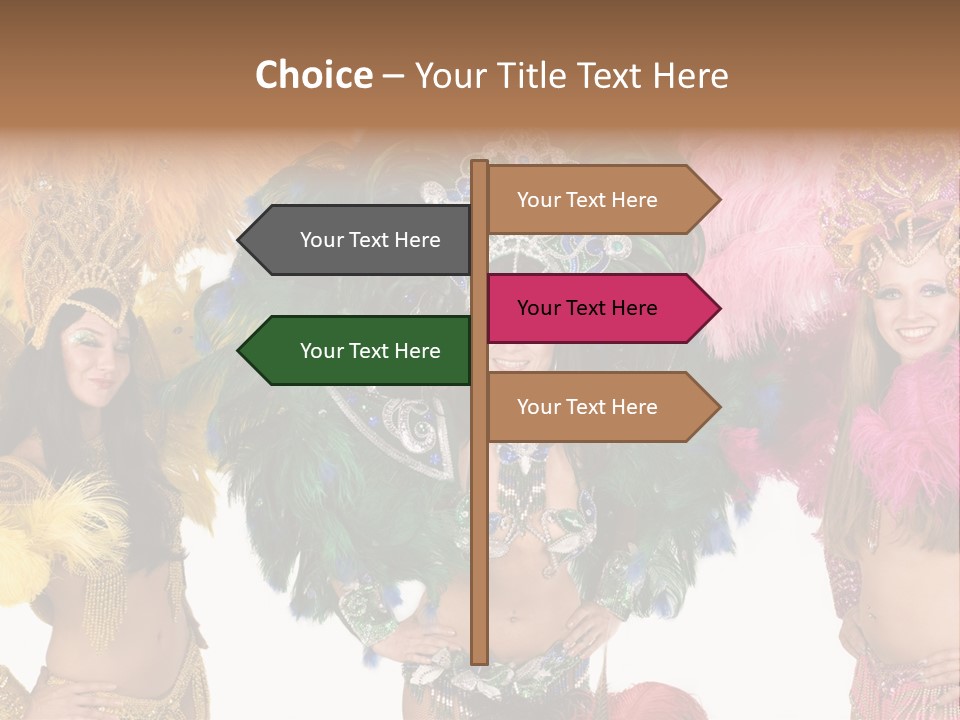 A Group Of Women In Colorful Costumes PowerPoint Template