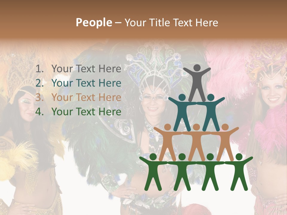 A Group Of Women In Colorful Costumes PowerPoint Template