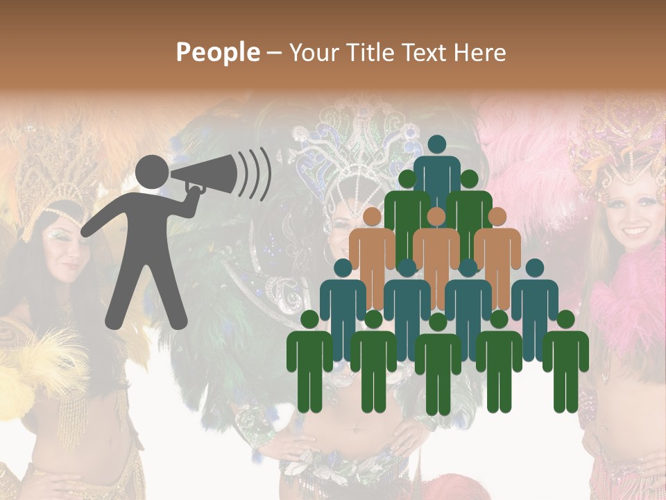 A Group Of Women In Colorful Costumes PowerPoint Template