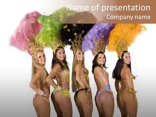 A Group Of Beautiful Women In Bikinis Posing For A Picture PowerPoint Template