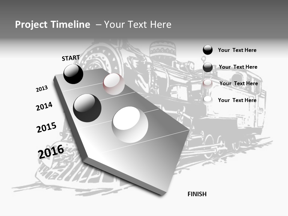 A Black And White Image Of A Train PowerPoint Template