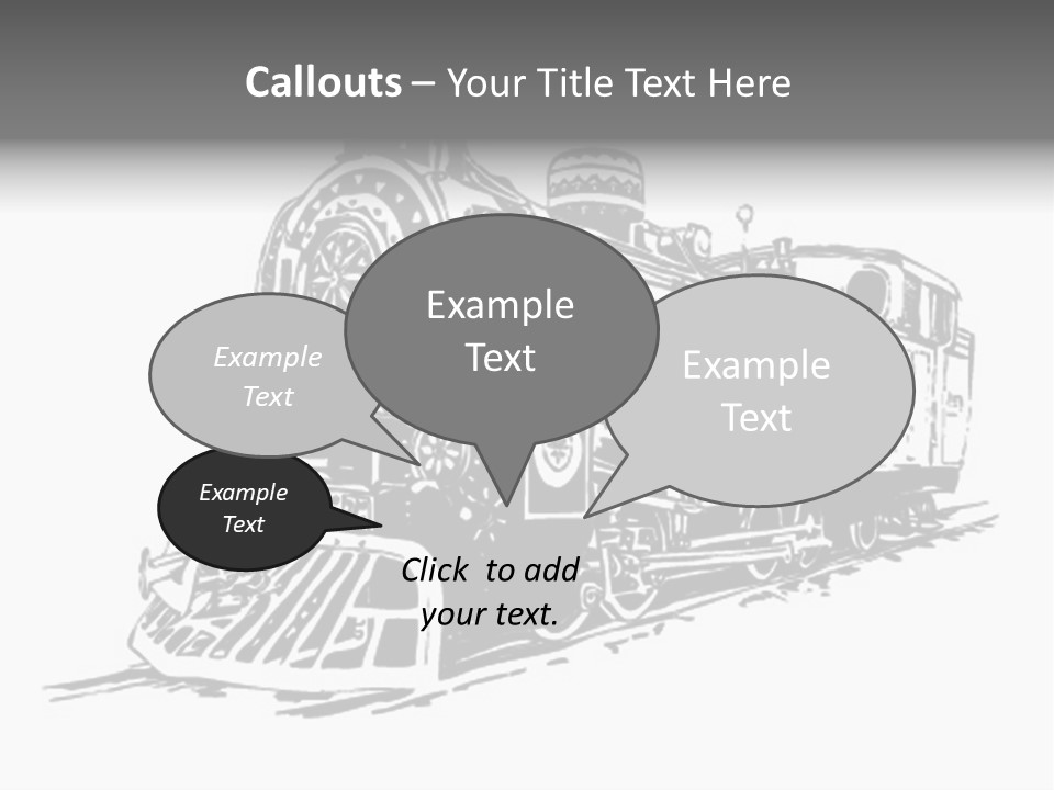 A Black And White Image Of A Train PowerPoint Template