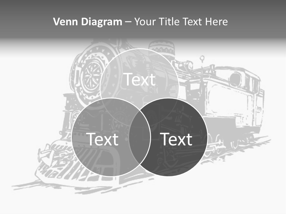 A Black And White Image Of A Train PowerPoint Template