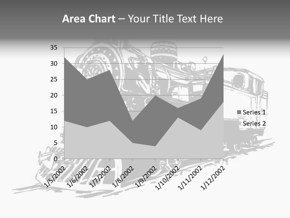 A Black And White Image Of A Train PowerPoint Template