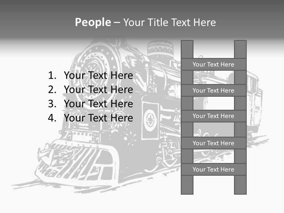 A Black And White Image Of A Train PowerPoint Template