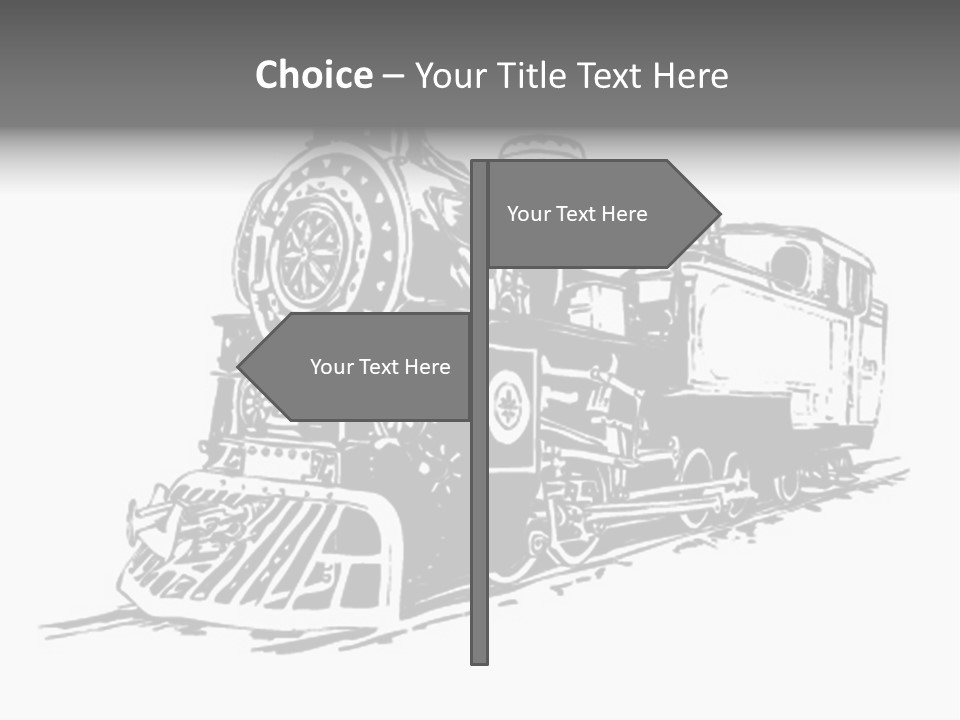 A Black And White Image Of A Train PowerPoint Template