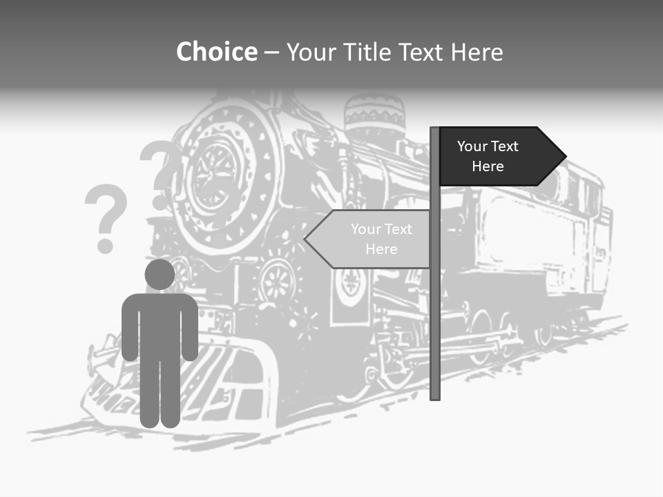 A Black And White Image Of A Train PowerPoint Template