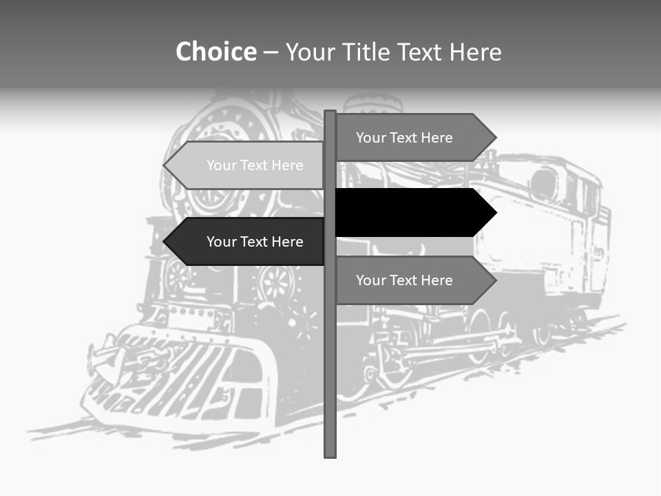 A Black And White Image Of A Train PowerPoint Template