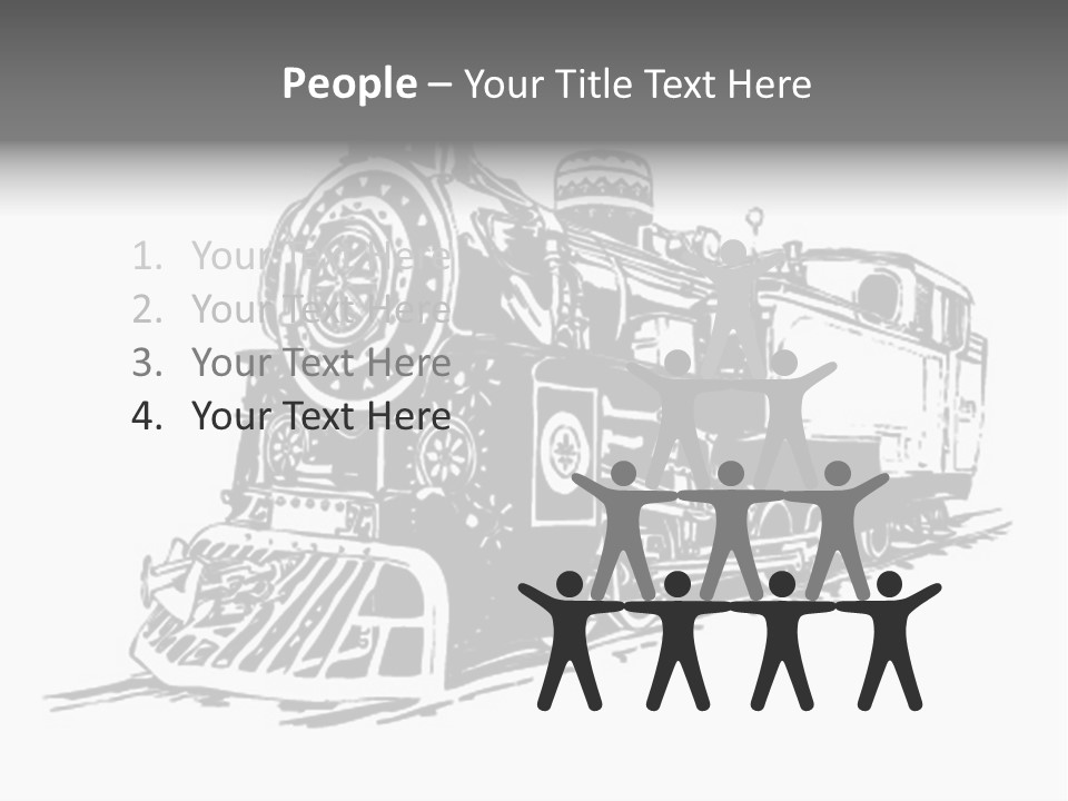 A Black And White Image Of A Train PowerPoint Template