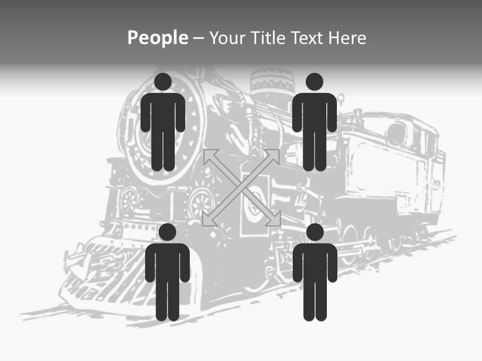 A Black And White Image Of A Train PowerPoint Template