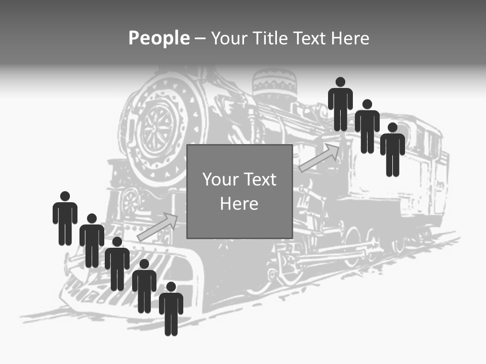 A Black And White Image Of A Train PowerPoint Template
