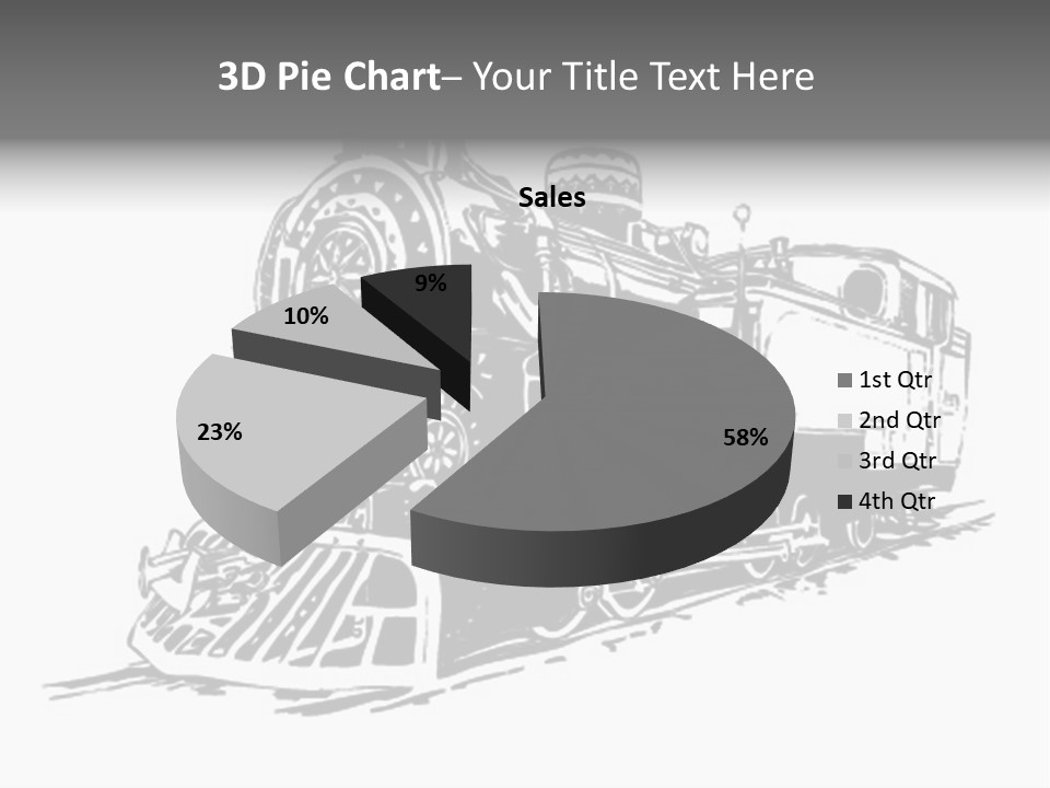 A Black And White Image Of A Train PowerPoint Template