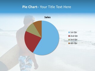 A Man Holding A Surfboard On A Beach PowerPoint Template