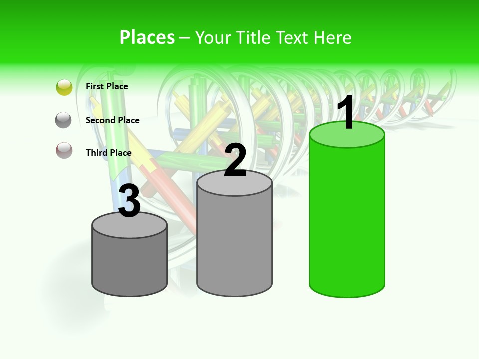 A Row Of Colorful Pencils On A White Background PowerPoint Template