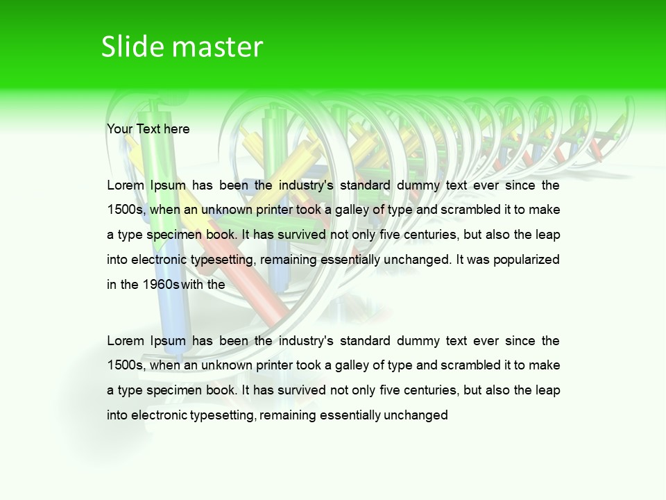 A Row Of Colorful Pencils On A White Background PowerPoint Template