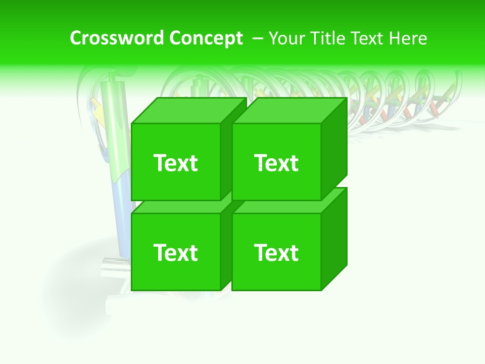 A Row Of Colorful Pencils On A White Background PowerPoint Template