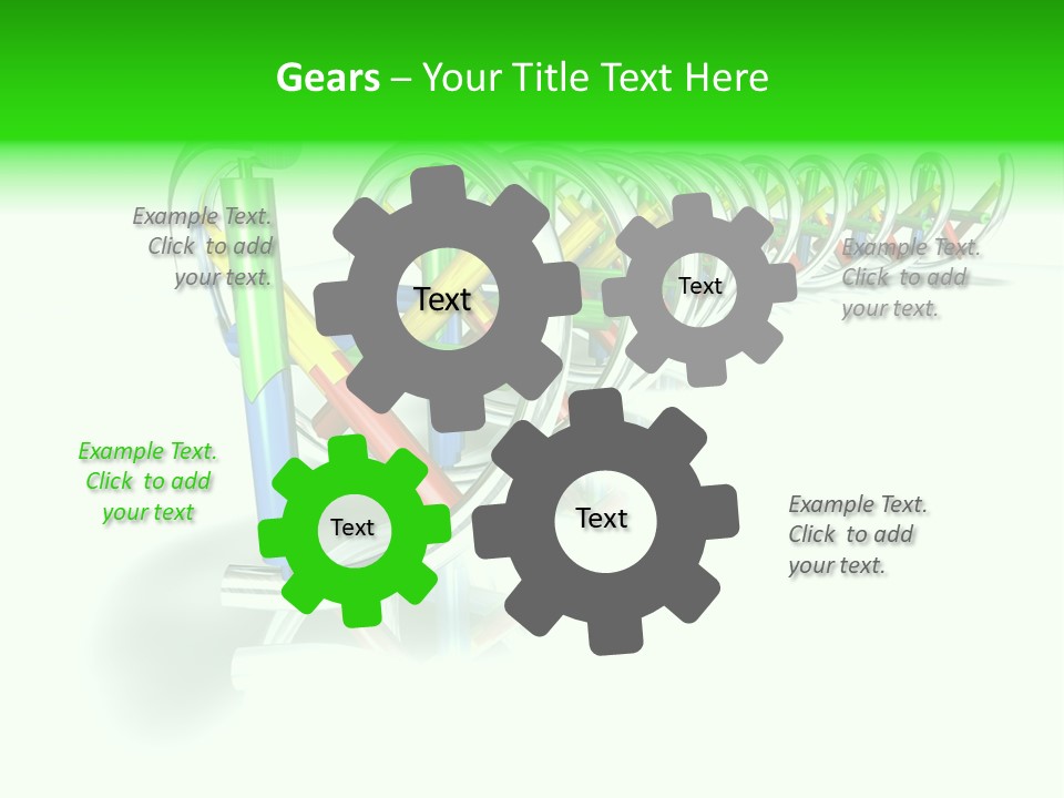 A Row Of Colorful Pencils On A White Background PowerPoint Template