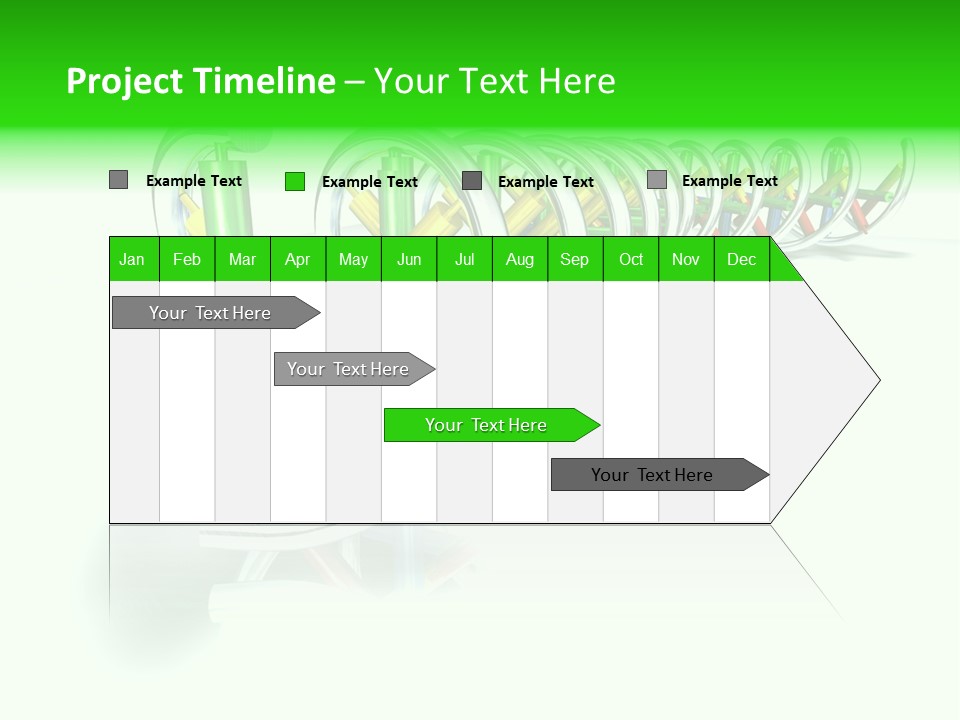 A Row Of Colorful Pencils On A White Background PowerPoint Template