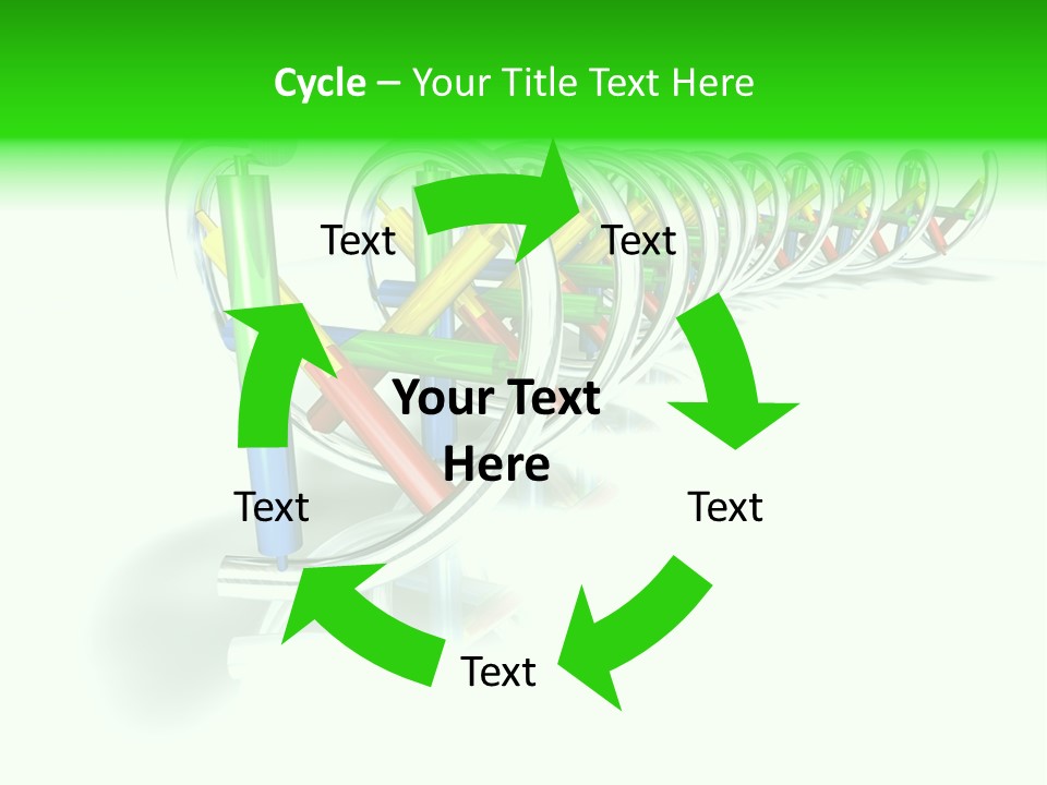 A Row Of Colorful Pencils On A White Background PowerPoint Template