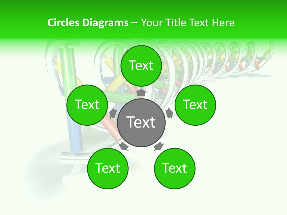 A Row Of Colorful Pencils On A White Background PowerPoint Template