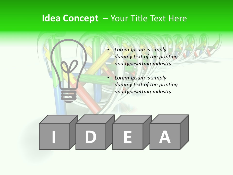 A Row Of Colorful Pencils On A White Background PowerPoint Template