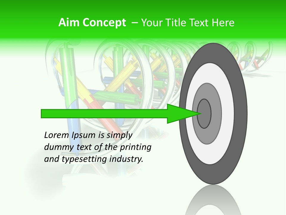 A Row Of Colorful Pencils On A White Background PowerPoint Template