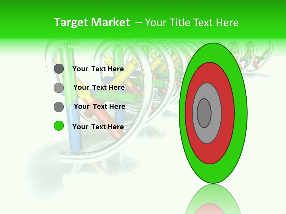 A Row Of Colorful Pencils On A White Background PowerPoint Template