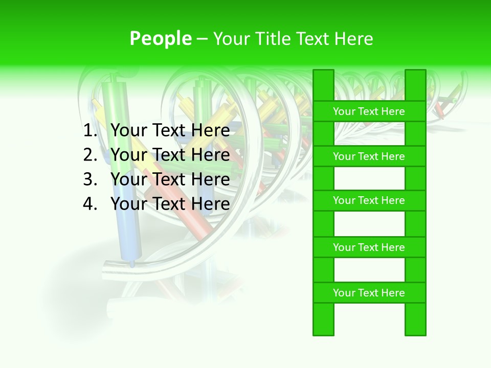 A Row Of Colorful Pencils On A White Background PowerPoint Template