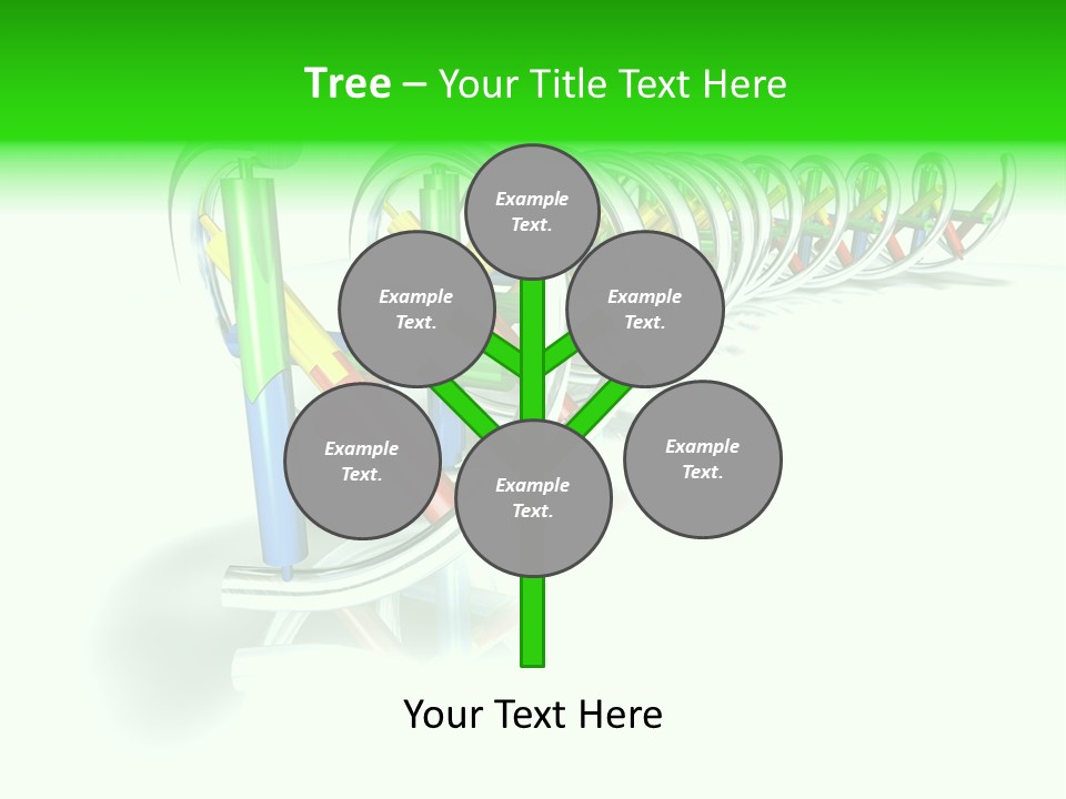 A Row Of Colorful Pencils On A White Background PowerPoint Template