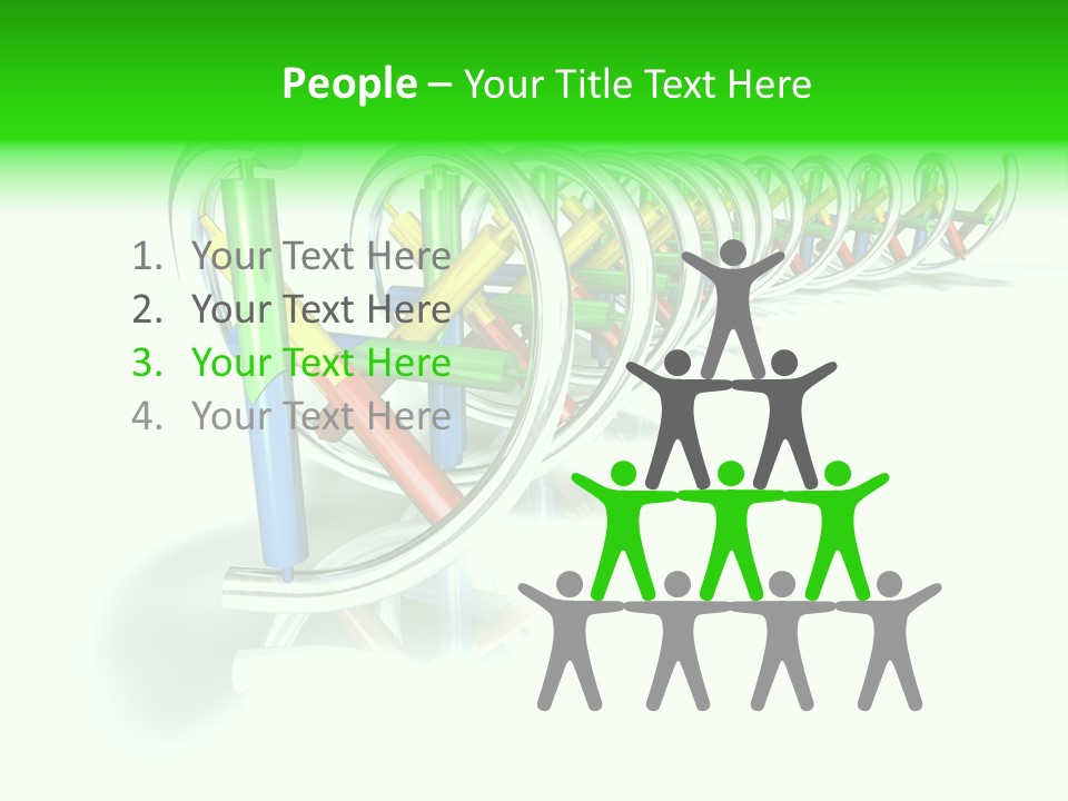 A Row Of Colorful Pencils On A White Background PowerPoint Template