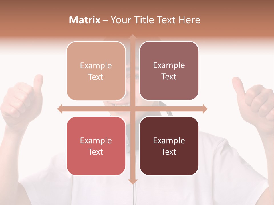 Isolated Earphones Caucasian PowerPoint Template