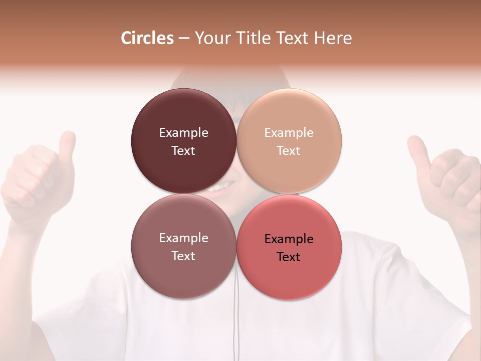 Isolated Earphones Caucasian PowerPoint Template