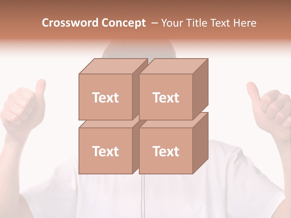 Isolated Earphones Caucasian PowerPoint Template