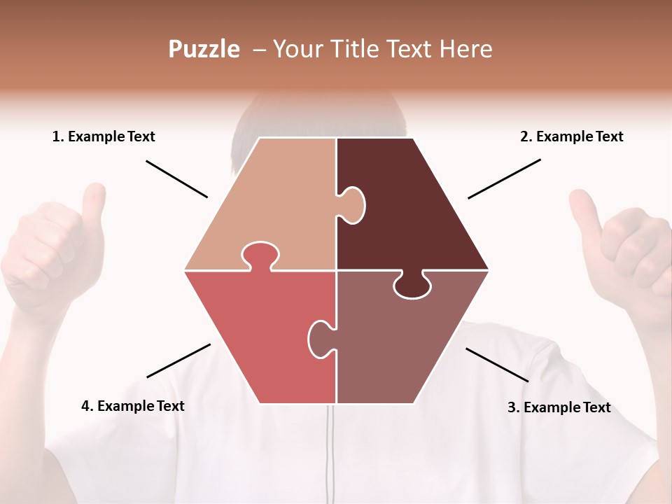 Isolated Earphones Caucasian PowerPoint Template